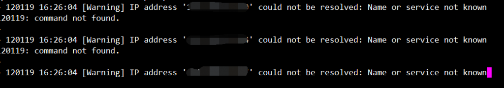 mysql警告日志[Warning] IP address ‘****’ could not be resolved: Name or service not known